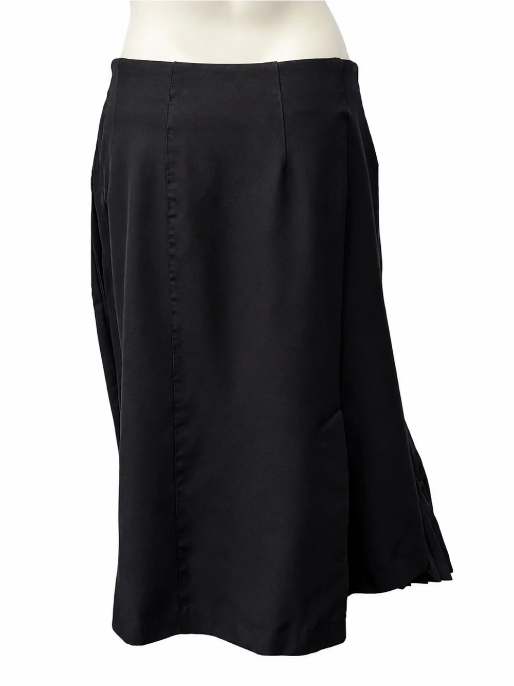MEIMEIJ Asymmetrical Pleated Midi Skirt US 8 Black Made in Italy IT 44